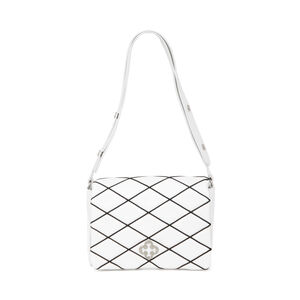 BOLSA BRANCA E PRETA DE COURO SHOULDER BAG