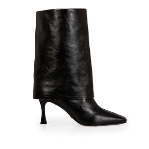 BOTA CANO LONGO COURO PRETA