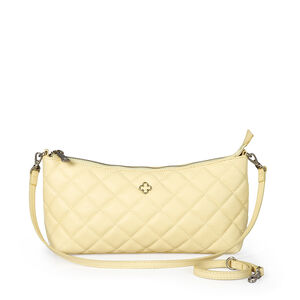 BOLSA TIRACOLO CREME BRULLE DE COURO MATELASSÊ