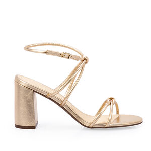 SAND&Aacute;LIA SALTO BLOCO DOURADA DE COURO