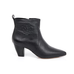 BOTA CANO CURTO PRETA DE COURO