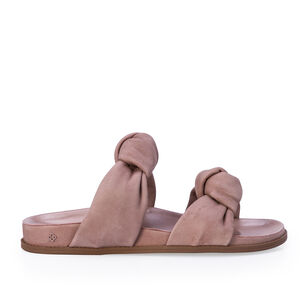 PAPETE ROSE COURO SUEDE TIRAS N&Oacute;