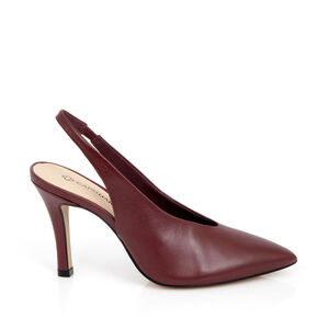 SCARPIN SLINGBACK SALTO ALTO DE COURO BORD&Ocirc;