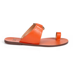 CHINELO RASTEIRO LARANJA DE COURO ARGOLA