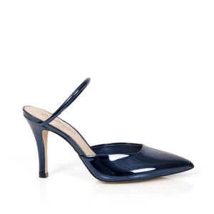 MULE SALTO ALTO MARINHO AZZURRO SPECCHIO DE COURO