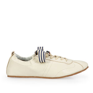 T&Ecirc;NIS BALLERINA BRANCO DE COURO 5 PINS + 1 ATACADOR MARINHO