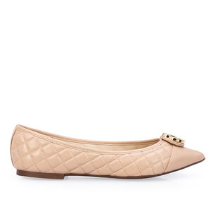 SAPATILHA CATHERINE BICO FINO NUDE SEDA DE COURO MATELASSÊ