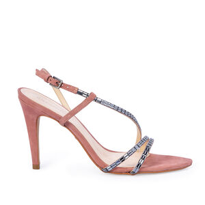 SAND&Aacute;LIA SALTO ALTO ROSA MALVA DE COURO NOBUCK