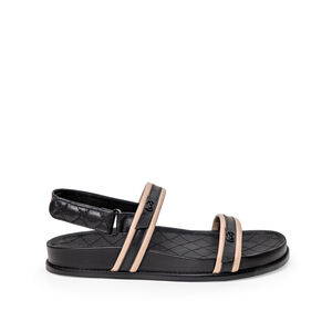 PAPETE NUDE SEDA E PRETO DE COURO MATELASSÊ