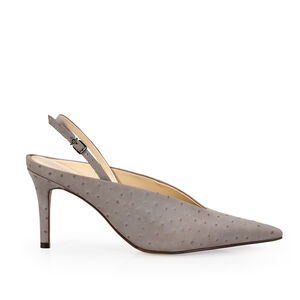 SCARPIN SLINGBACK COURO NOBUCK CARBONO