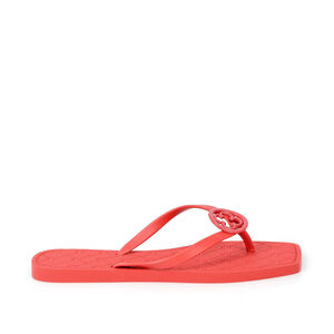 CHINELO DE DEDO VERMELHO RUBI MONOGRAMA BICO QUADRADO