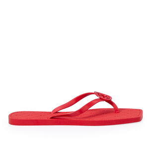 CHINELO DE DEDO VERMELHO HIBISCO BICO QUADRADO