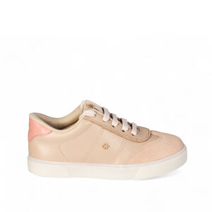 T&Ecirc;NIS INFANTIL NUDE SEDA DE COURO AMARRA&Ccedil;&Atilde;O