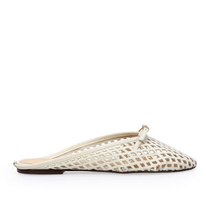 MULE BRANCA DUNA DE COURO VAZADO