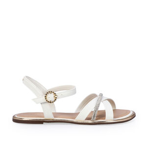 SAND&Aacute;LIA RASTEIRA BRANCA STRASS INFANTIL