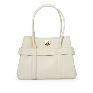 BOLSA M&Eacute;DIA BRANCA DUNA DE COURO SHOPPER