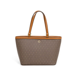 BOLSA M&Eacute;DIA BEGE MONOGRAMA SHOPPER