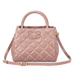 BOLSA TOTE MATELASS&Ecirc; MOCHA ROSE COURO