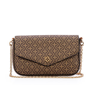 BOLSA PEQUENA AL&Ccedil;A CORRENTE BEGE MONOGRAMA