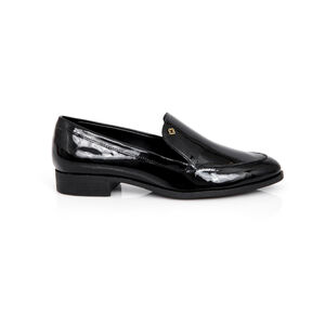 LOAFER MOCASSIM PRETO DE COURO VERNIZ