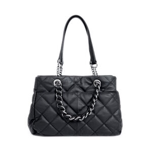 BOLSA SHOPPER PRETA DE COURO MATELASSÊ