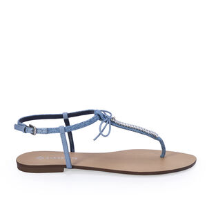 SAND&Aacute;LIA RASTEIRA DENIM LA&Ccedil;O COM PEDRARIAS