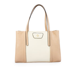 BOLSA GRANDE BRANCA E NUDE DE COURO SHOPPER