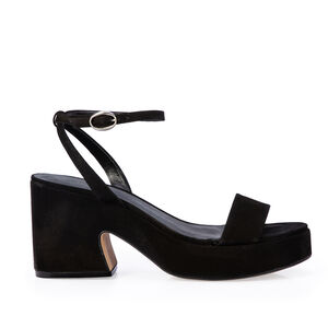 SAND&Aacute;LIA MEIA PATA PRETA DE COURO NOBUCK