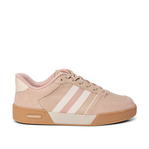 TÊNIS FEMININO NUDE SEDA COURO AMARRAÇÃO