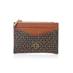 PORTA CART&Atilde;O BEGE MONOGRAMA Z&Iacute;PER