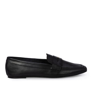 LOAFER MOCASSIM PRETO DE COURO BICO QUADRADO