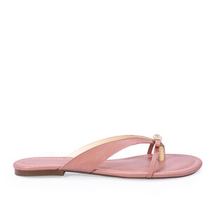CHINELO RASTEIRO ROSA MALVA DE COURO LA&Ccedil;O