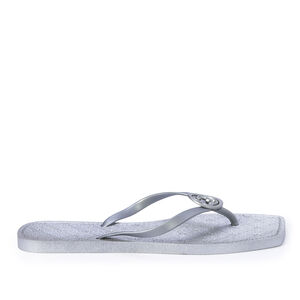 CHINELO BICO QUADRADO PRATA PEROLADO MONOGRAMA