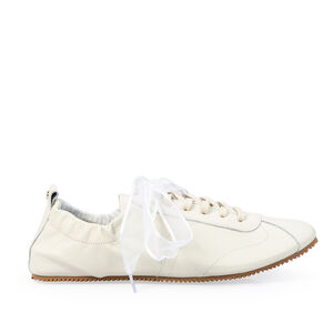 TÊNIS FEMININO BRANCO DE COURO BALLERINA SNEAKERS
