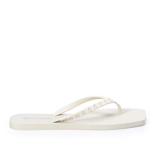 CHINELO DE DEDO BEGE VANILLA TIRAS MONOGRAMA