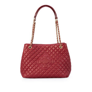 BOLSA CARINA VERMELHA DE COURO MATELASS&Ecirc; HOBO