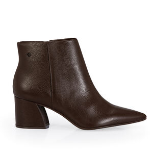 BOTA MARROM CANO CURTO COURO SALTO BLOCO