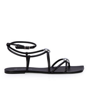 SAND&Aacute;LIA RASTEIRA PRETA DE COURO