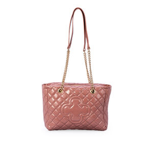 BOLSA CARINA MATELASS&Ecirc; ROSA MALVA DE COURO HOBO
