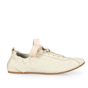 T&Ecirc;NIS BRANCO BALLERINA DE COURO 5 PINS + 1 ATACADOR NUDE SEDA