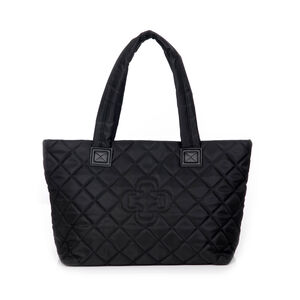 BOLSA PRETA NYLON MATELASS&Ecirc; SHOPPER