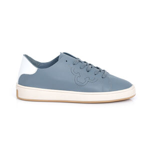 TÊNIS FEMININO AZUL DE COURO AMARRAÇÃO