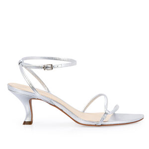 SAND&Aacute;LIA SALTO M&Eacute;DIO PRATEADA DE COURO