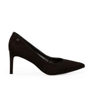 SCARPIN SALTO M&Eacute;DIO PRETO COURO SUEDE