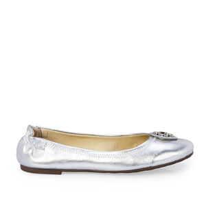 SAPATILHA INFANTIL DE COURO BRANCO PRATA CATHERINE