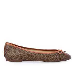 SAPATILHA MONOGRAMA CARAMELO LA&Ccedil;O BICO REDONDO