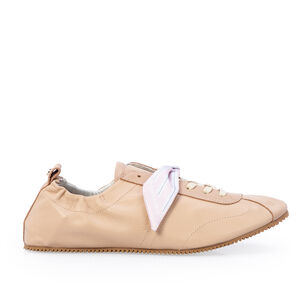 T&Ecirc;NIS FEMININO NUDE SEDA DE COURO BALLERINA SNEAKERS