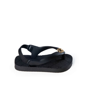 CHINELO BEBÊ COM ELÁSTICO PRETO MONOGRAMA