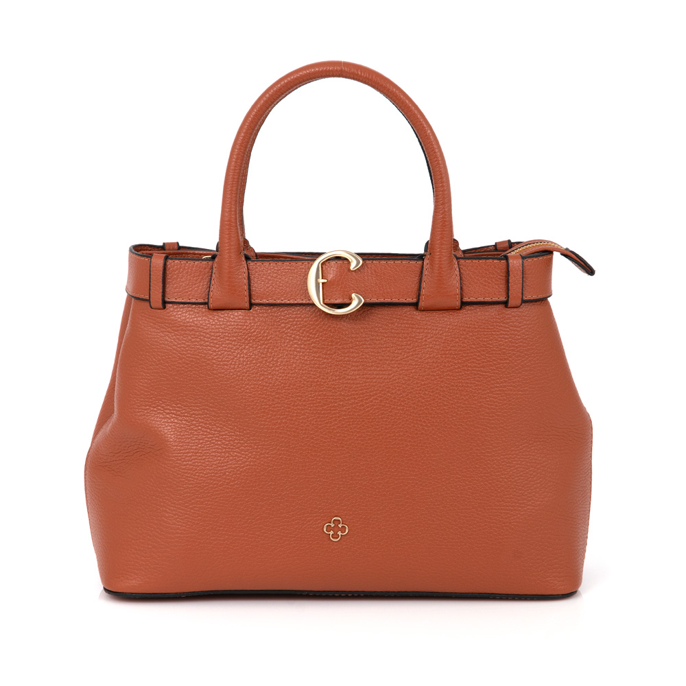 BOLSA M&Eacute;DIA CARAMELO DE COURO TOTE image number 0