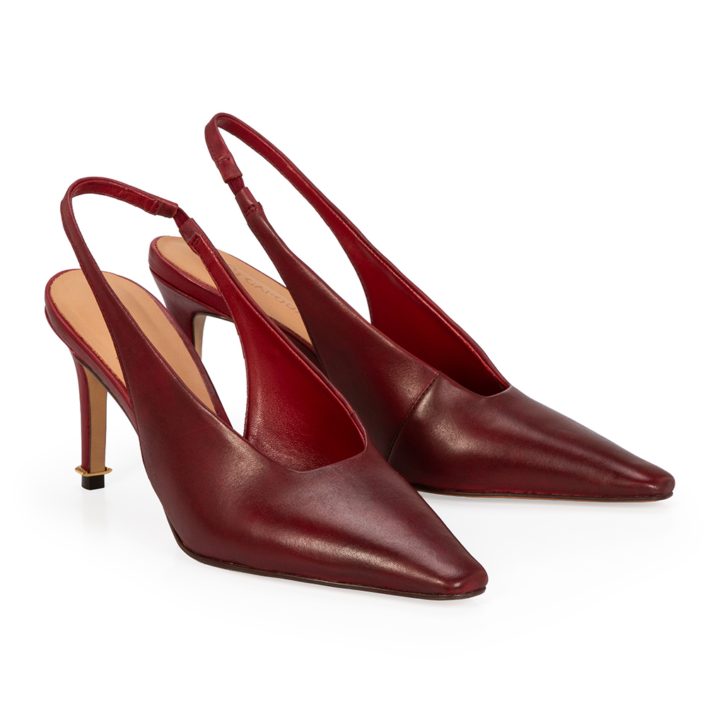 SCARPIN SLINGBACK COURO AMARONE image number 1